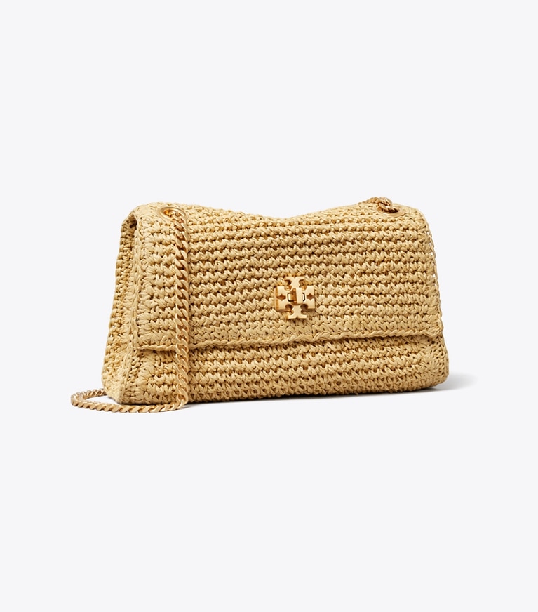 Tory Burch designer schultertaschen Gewebte Mini Kira Schultertasche mit Drehverschluss in Natural angle