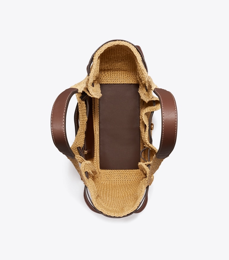 Tory Burch designer tote bags Gewebte Romy Tote Bag in Natural von oben