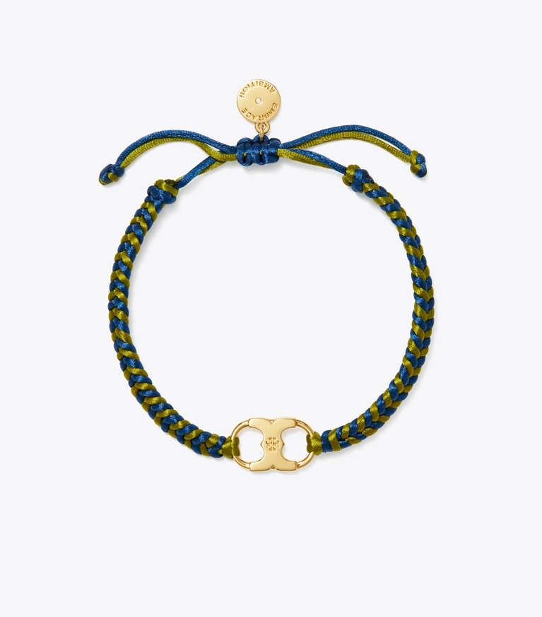 Tory Burch designer armbänder Gewebtes Embrace Ambition Armband in Tory Gold / Tory Navy / Olive front