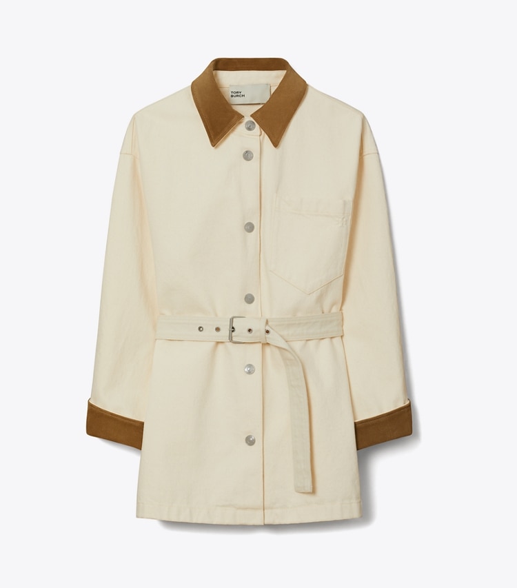 Tory Burch designer giacche Giacca in denim con bottoni in Beige additional