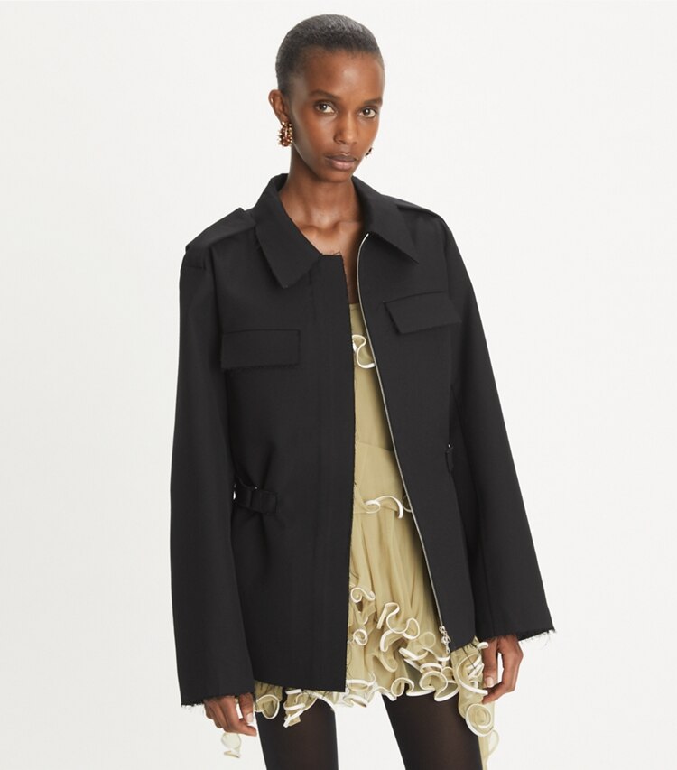Tory Burch designer giacche Giacca in lana in Black on model detail