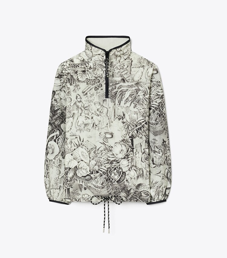Tory Sport designer giacche Giacca in nylon ripstop in Grey Alien Toile front