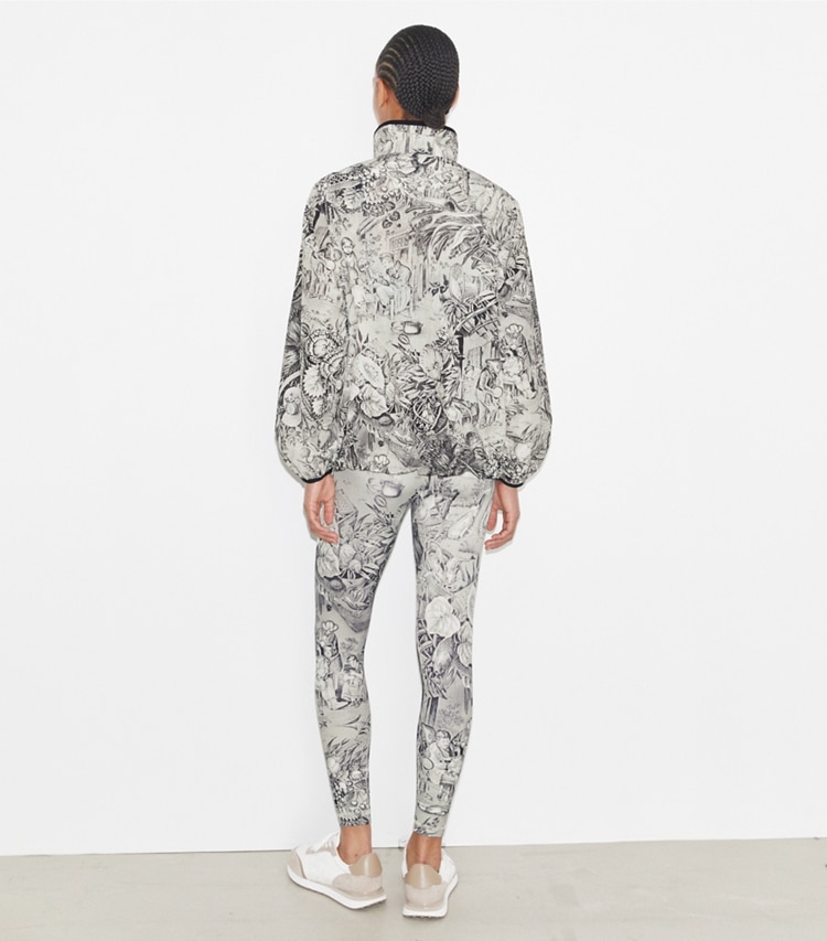 Tory Sport designer giacche Giacca in nylon ripstop in Grey Alien Toile on model back