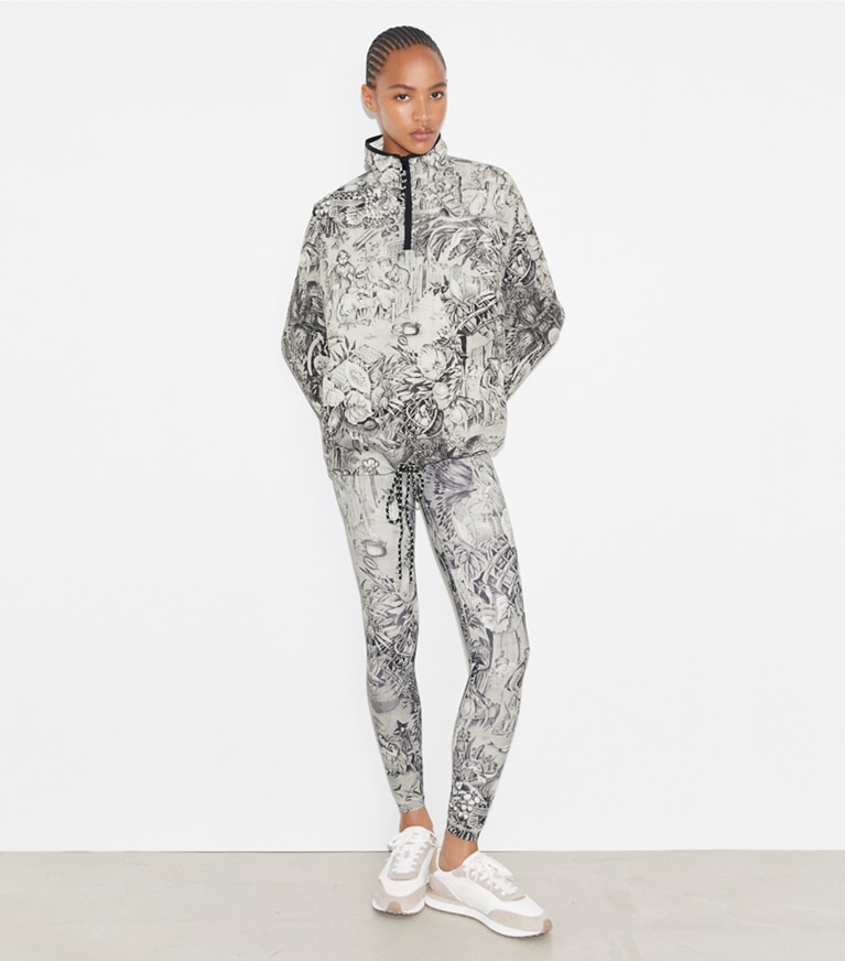 Tory Sport designer giacche Giacca in nylon ripstop in Grey Alien Toile front