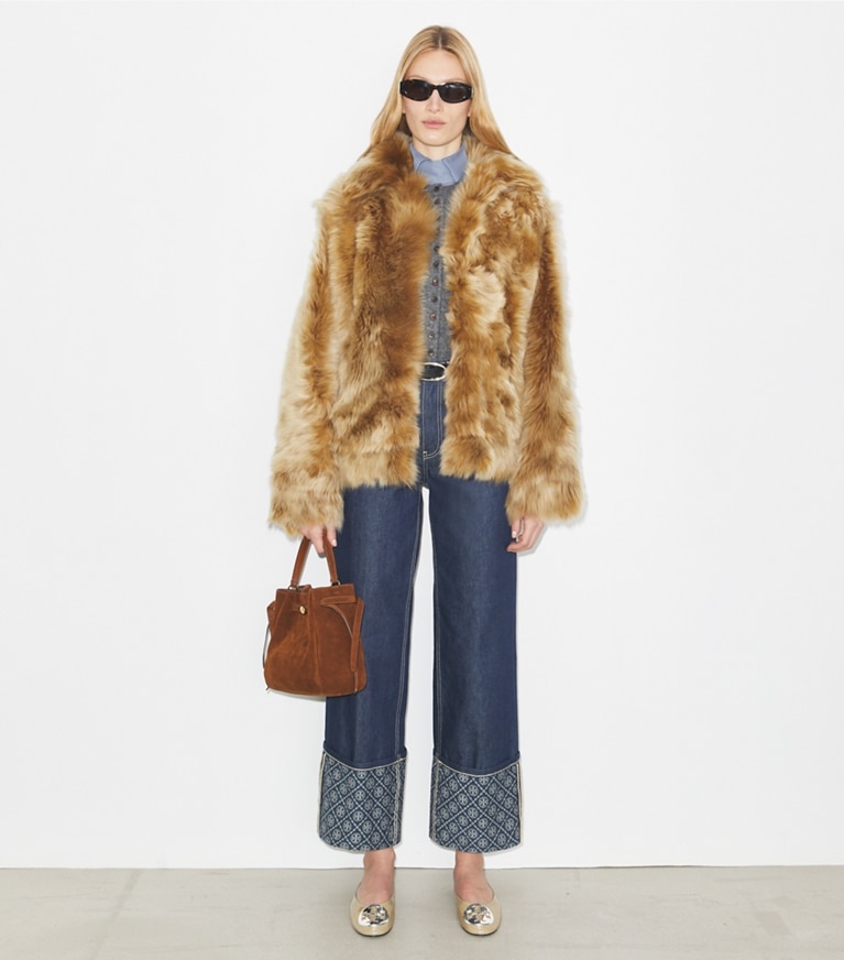 Tory Burch designer giacche Giacca in shearling in Beige front