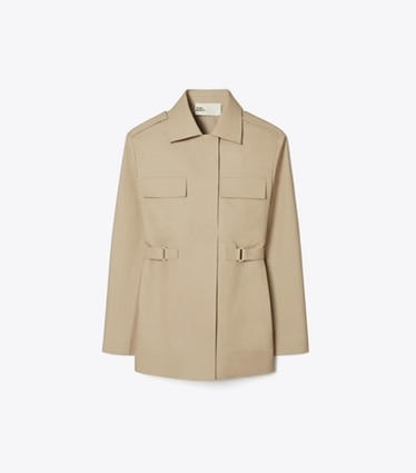 Tory Burch designer giacche Giacca in tela in Silver Taupe front