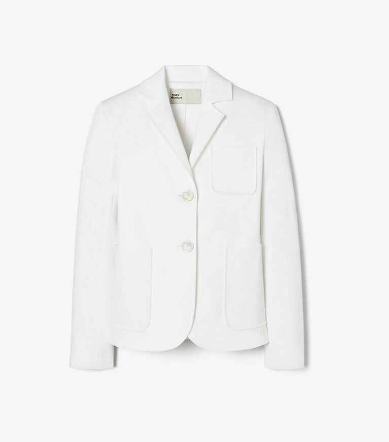 Tory Burch designer giacche Giacca in twill di cotone in White front