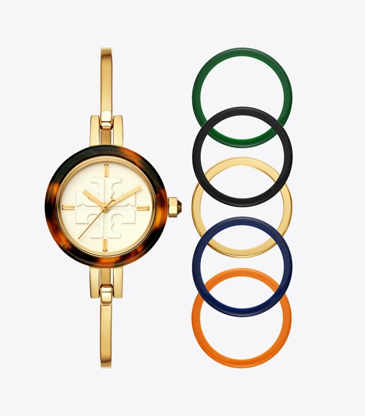 Gigi Bangle Watch, Multi-Color/Gold-Tone, 27 MM: Women's Watches | Strap  Watches | Tory Burch UK