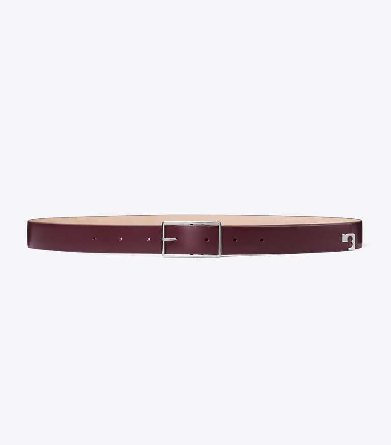 Tory Burch designer belts Gigi Belt in Dark Carmine / Silver additional