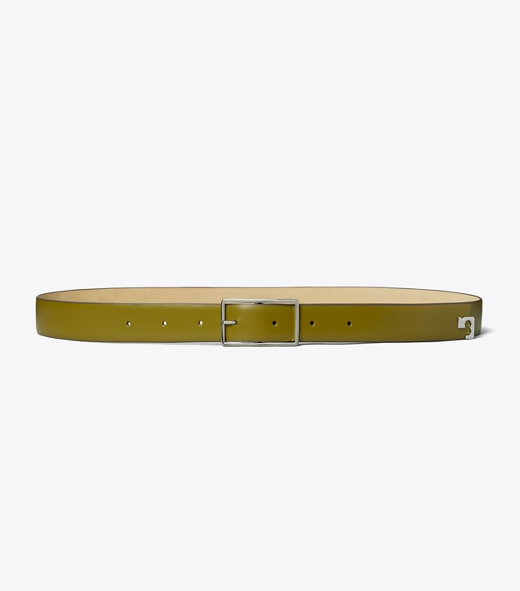 Tory Burch designer belts Gigi Belt in Green Olive/Silver additional