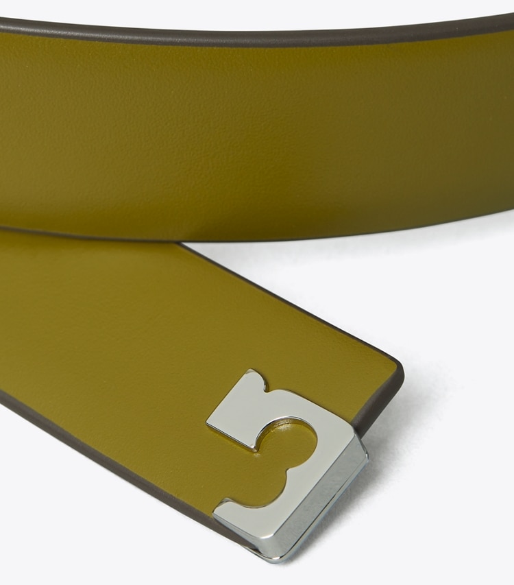 Tory Burch designer belts Gigi Belt in Green Olive/Silver detail