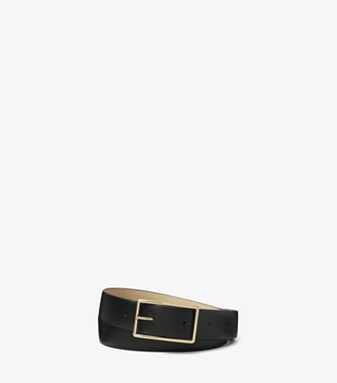 Tory Burch designer belts Gigi Belt in Black / GOLD front