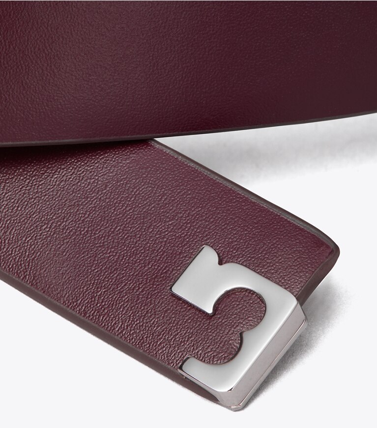 Tory Burch designer gürtel Gigi Gürtel in Dark Carmine / Silver detail