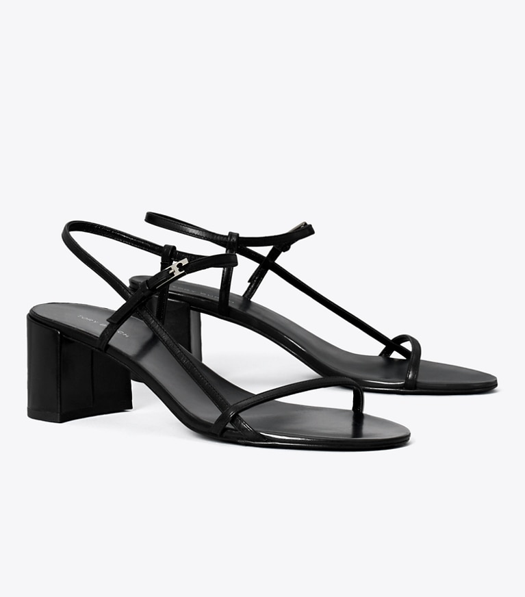 Tory Burch designer sandals Gigi Heeled Sandal in PERFECT BLACK angle