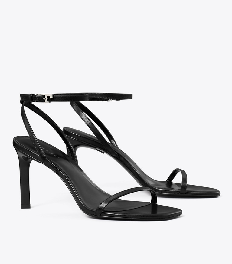 Tory Burch designer sandals Gigi Heeled Sandal in BLACK angle