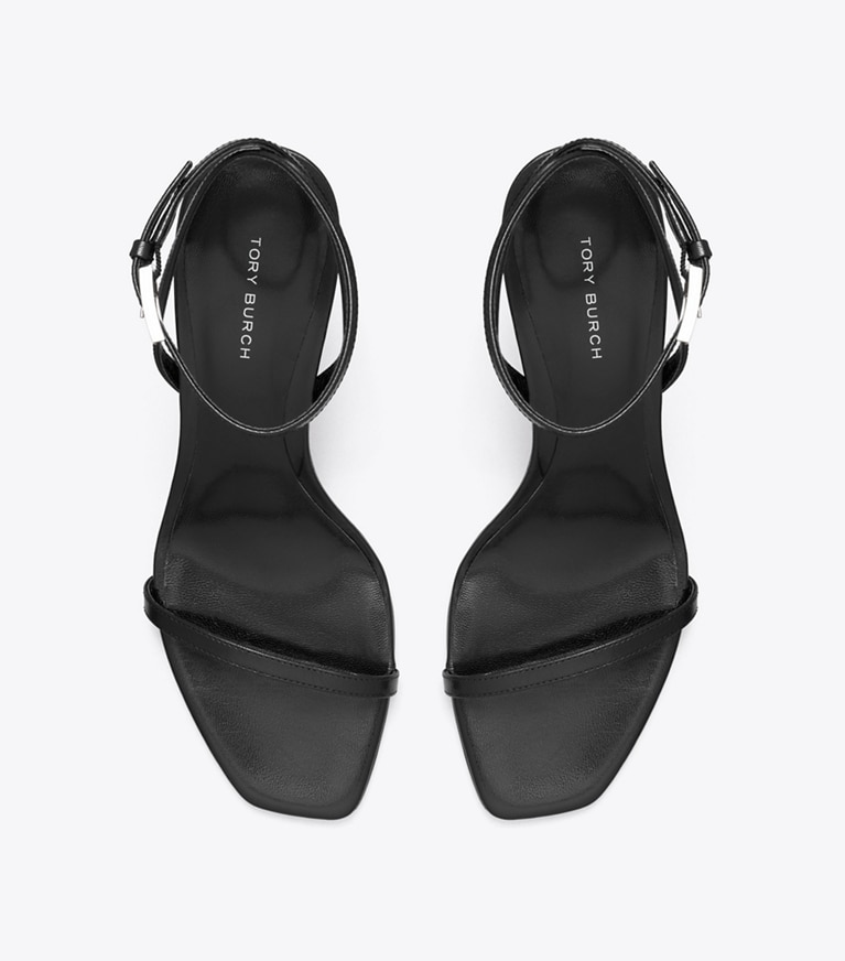 Tory Burch designer sandals Gigi Heeled Sandal in BLACK overhead