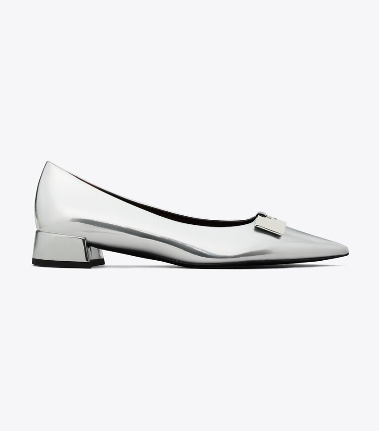 Tory Burch designer flats Gigi Petite Pump in ARGENTO / SILVER side