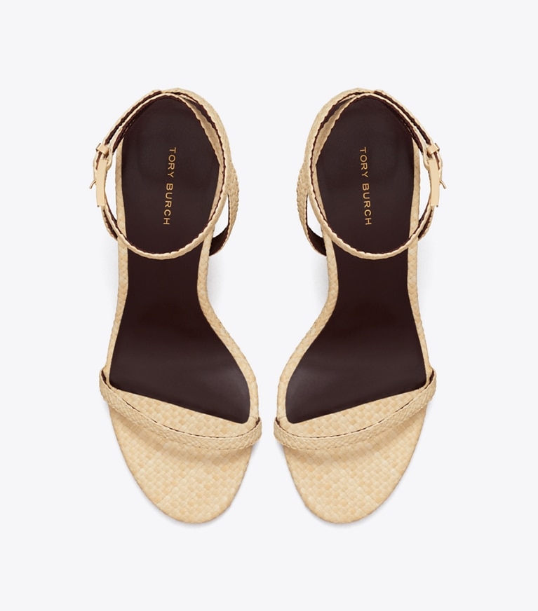 Tory Burch designer sandals Gigi Raffia Wedge in NATURAL overhead