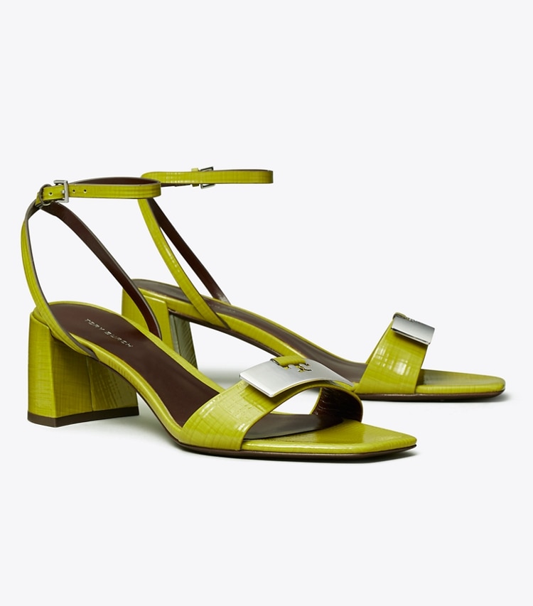 Tory Burch designer sandals Gigi Sandal in GREENWAY / SILVER angle