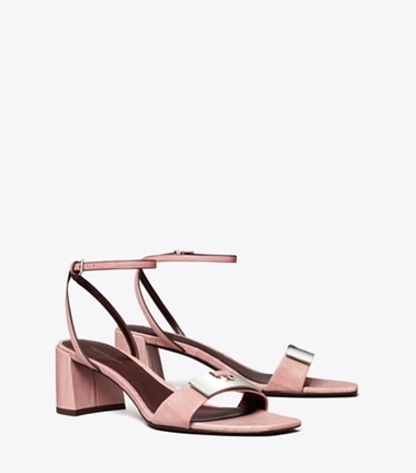 Tory Burch designer sandals Gigi Sandal in ROSEWOOD / SILVER angle