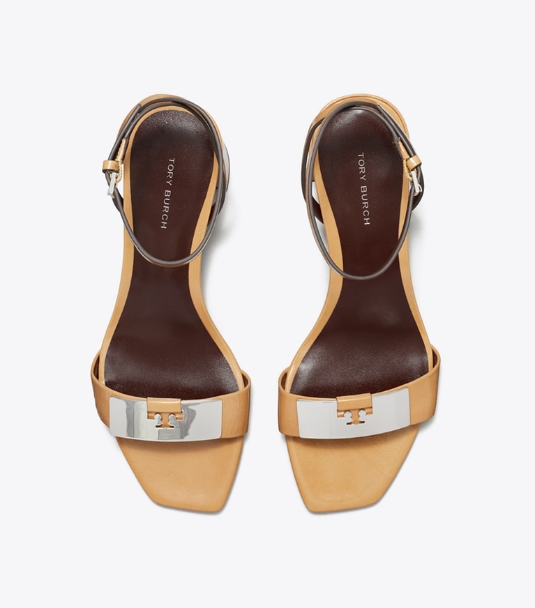 Tory Burch designer sandals Gigi Sandal in CANTUCCI / SILVER angle