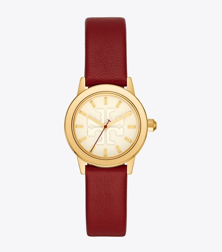 Gigi Watch Gift Set, Red Leather/Multi-Color/Gold Tone, 36 MM: Women's  Designer Strap Watches | Tory Burch