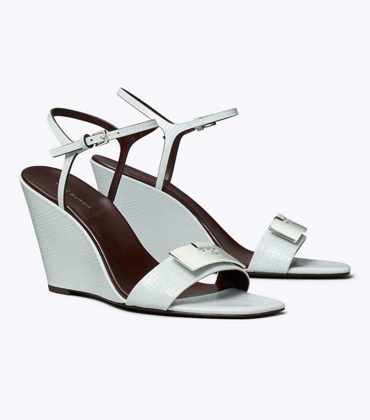 Tory Burch designer sandals Gigi Wedge Sandal in SUMMIT / SILVER angle