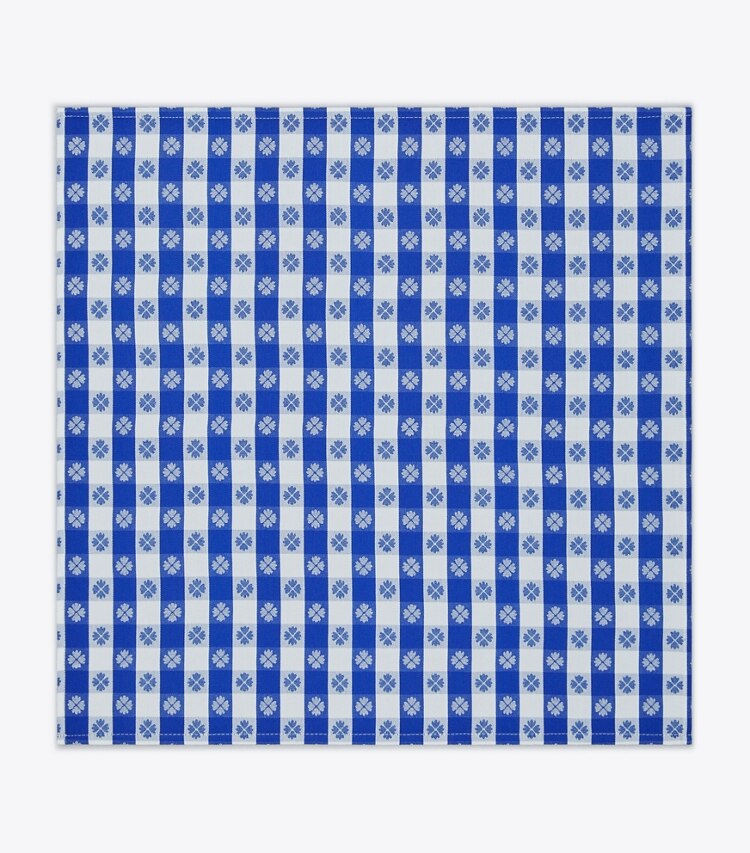 Tory Burch designer linens Gingham Dinner Napkin, Set of 4 in Blue front