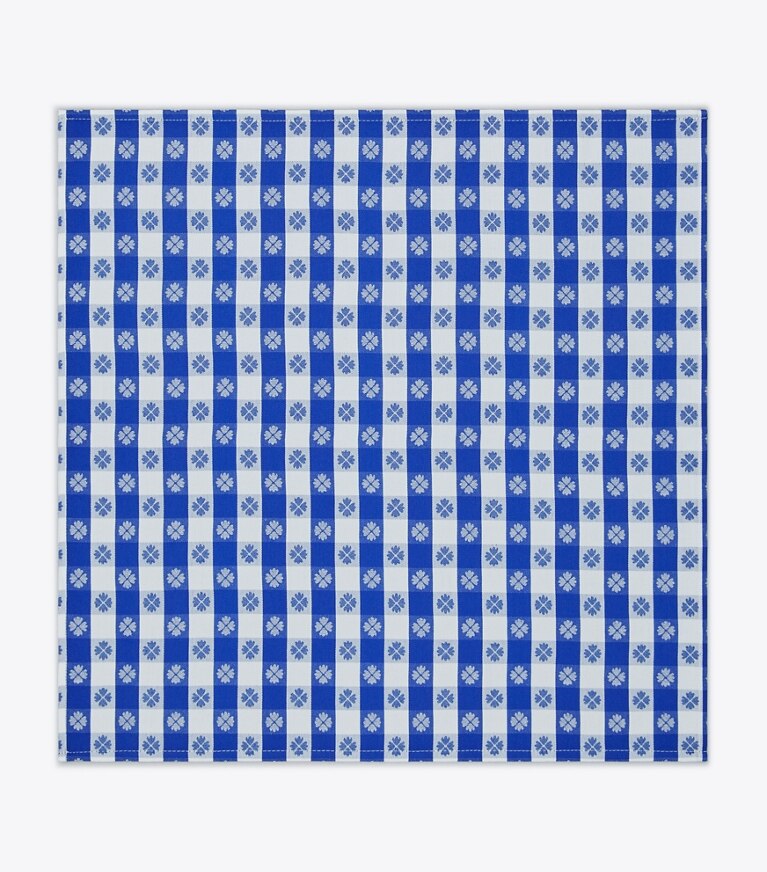 Tory Burch designer linens Gingham Dinner Napkin, Set of 4 in Blue front