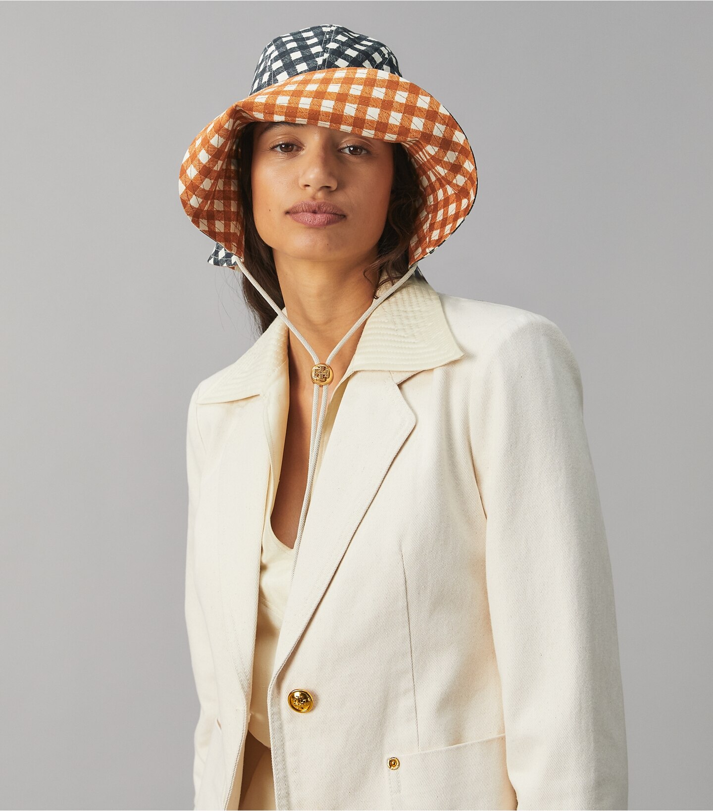 Gingham Reversible Bucket Hat