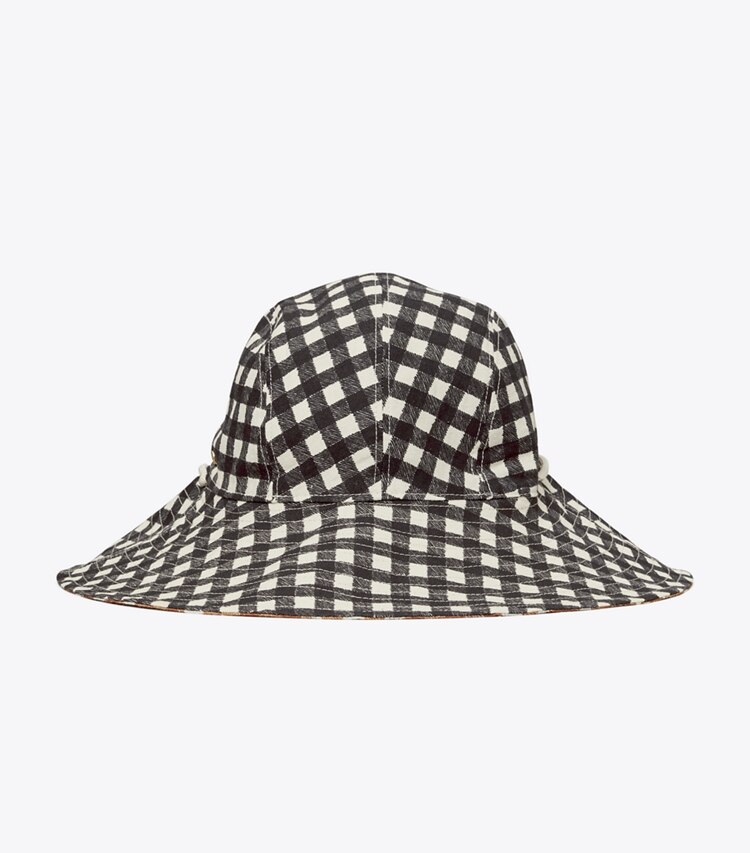 Tory Burch designer hats Gingham Reversible Bucket Hat in GINGHAM /  GINGHAM angle