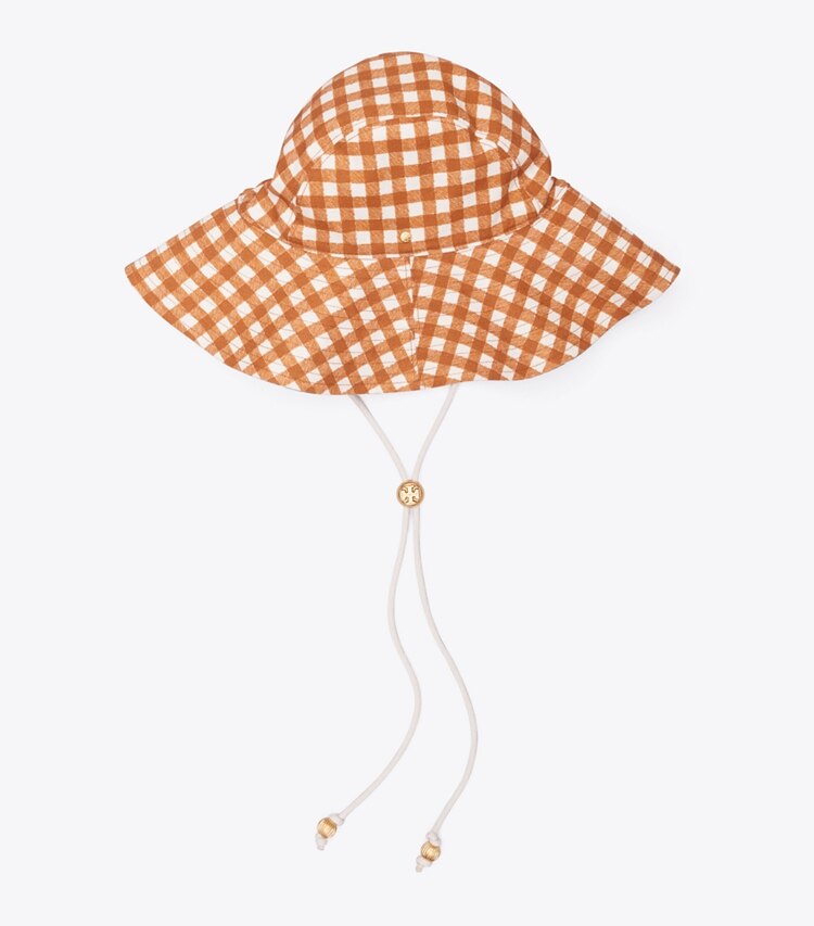 Tory Burch designer hats Gingham Reversible Bucket Hat in GINGHAM /  GINGHAM detail