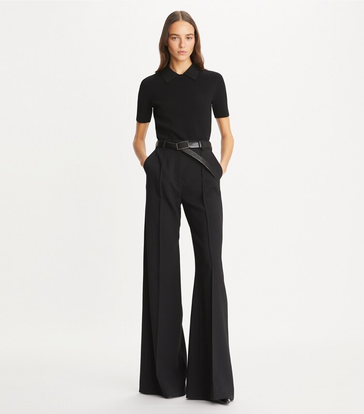 Tory Burch designer maglioni Girocollo con colletto in Black parte anteriore su modella