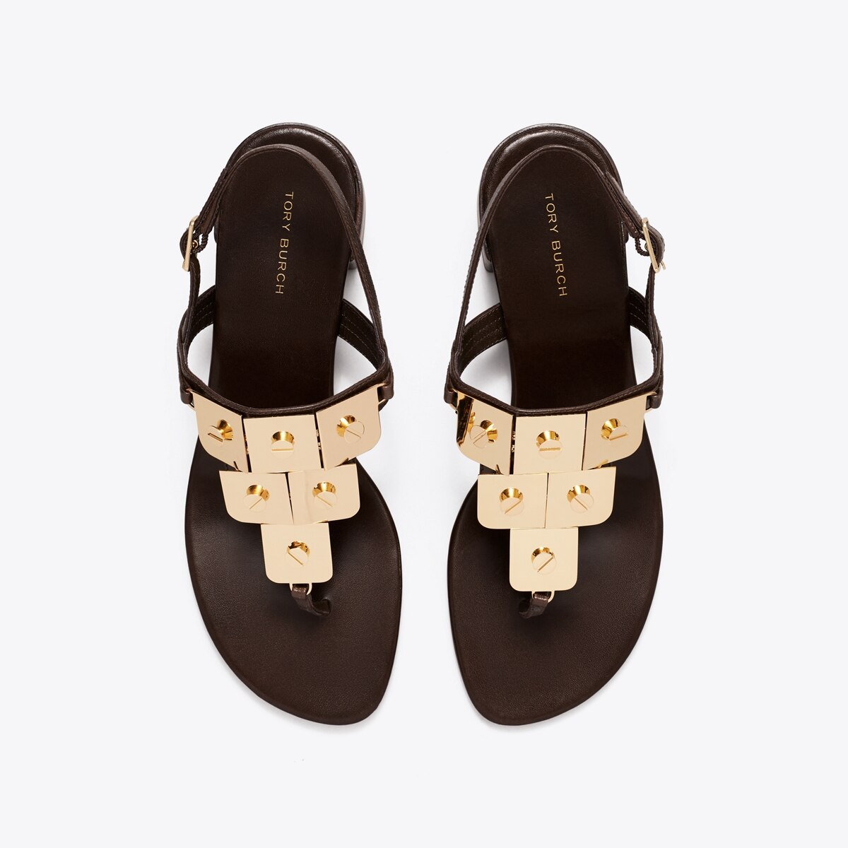 Gladiator Capri Heeled Sandal in dark brown | Tory Burch