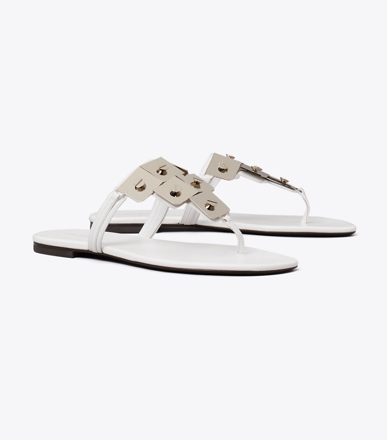Tory Burch designer sandals Gladiator Capri Sandal in CIRRUS CLOUD angle