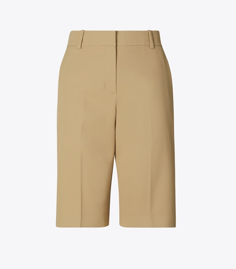 Tory Sport designer bottoms Golf Bermuda Short in Pale Teak front