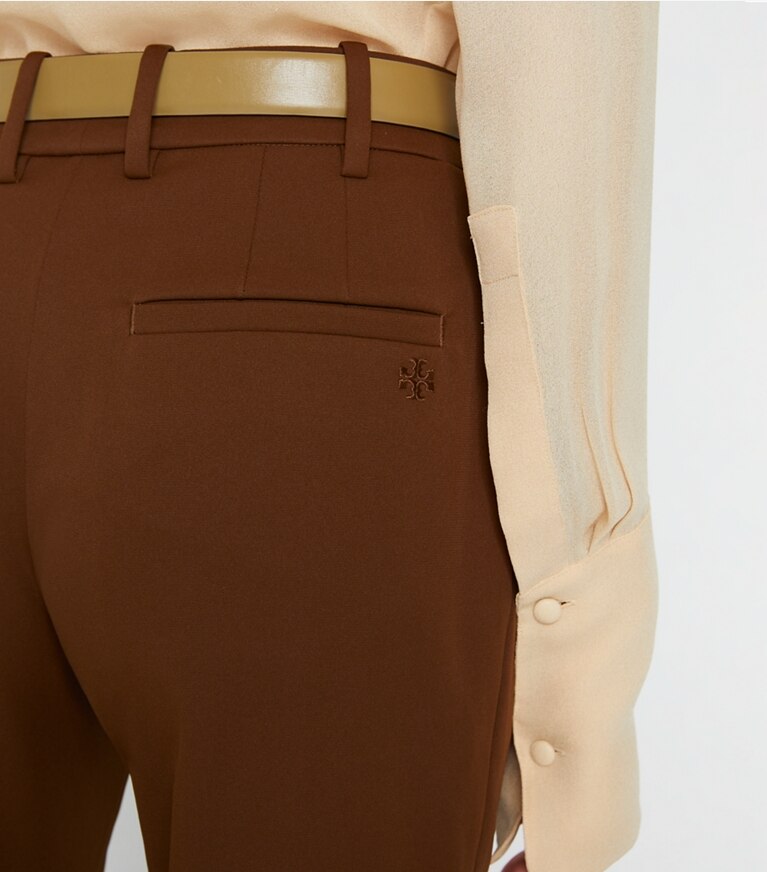 Tory Sport designer unterteile Golfhose aus Funktionstwill in Mocha Chip front