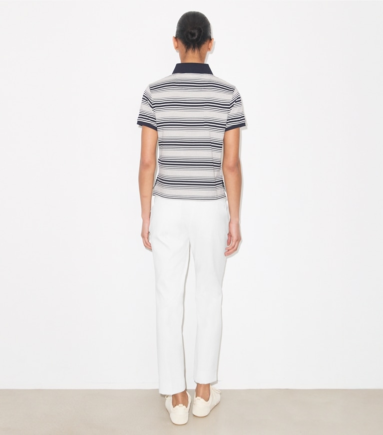 Tory Burch designer unterteile Golfhose aus Funktionstwill in Snow White on model back