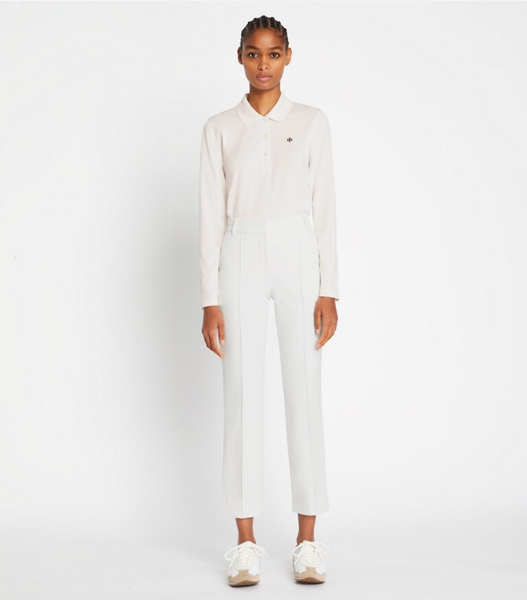 Tory Burch designer unterteile Golfhose aus Funktionstwill in Snow White front