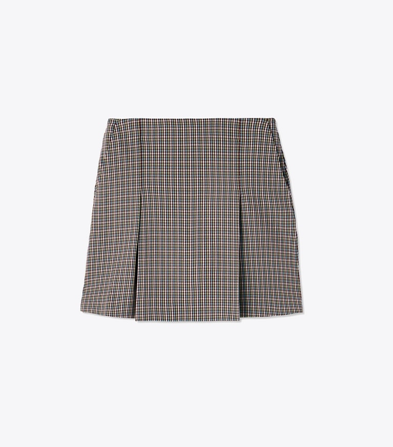 Tory Sport designer unterteile Golfrock aus Twill mit Falten vorne in Winetasting Pincheck Plaid front