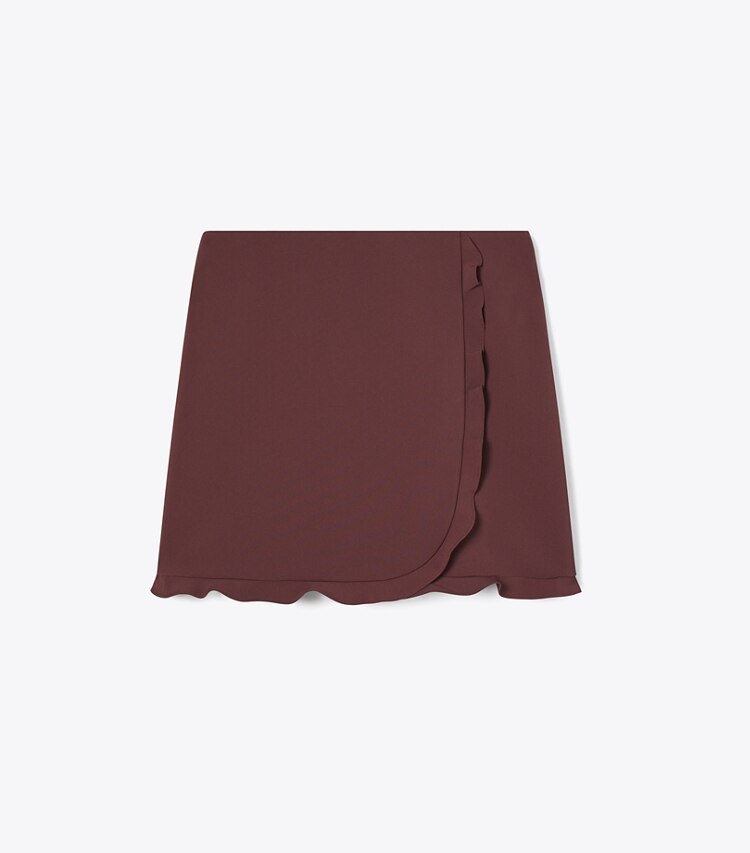 Tory Burch designer unterteile Golfrock mit Rüschen und Stretchanteil in Dark Sangria front