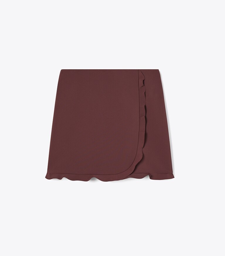 Tory Burch designer unterteile Golfrock mit Rüschen und Stretchanteil in Dark Sangria front