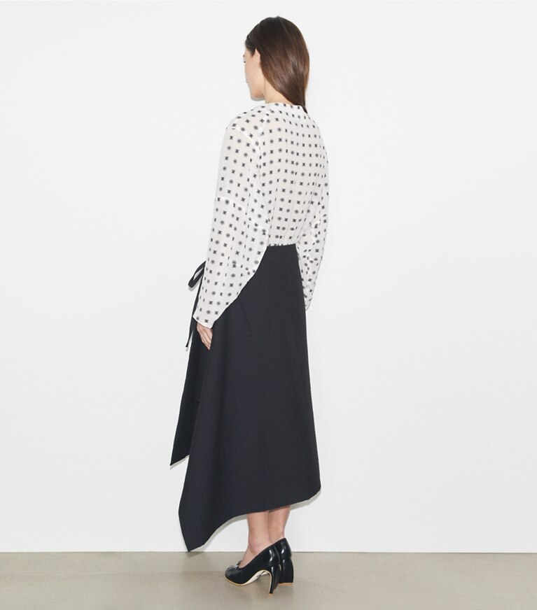 Tory Burch designer pantaloni Gonna a portafoglio in cotone in Black front