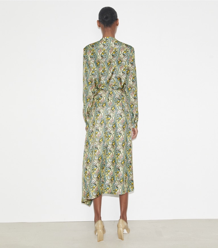 Tory Burch designer pantaloni Gonna a portafoglio in seta in Blue Dream Paisley front