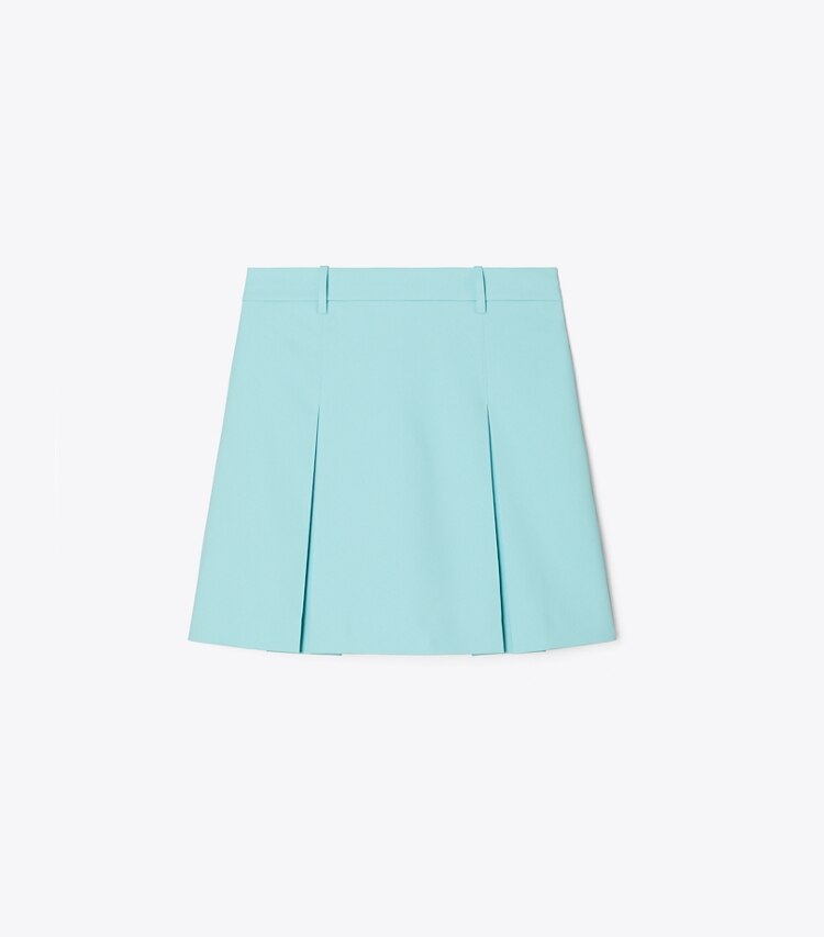 Tory Burch designer pantaloni Gonna da golf in nylon con pieghe sul davanti in Pastel Sky front