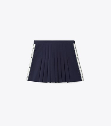 Tory Sport designer pantaloni Gonna da tennis a pieghe in twill in Deep Navy front