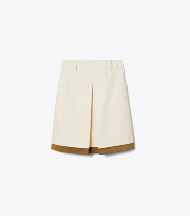 Tory Burch designer pantaloni Gonna in denim in Beige front