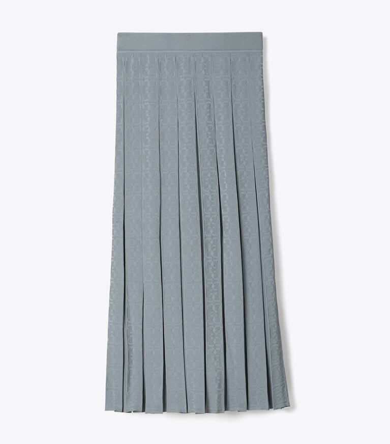 Tory Burch designer pantaloni Gonna in jacquard T Monogram in Icicle Gray front