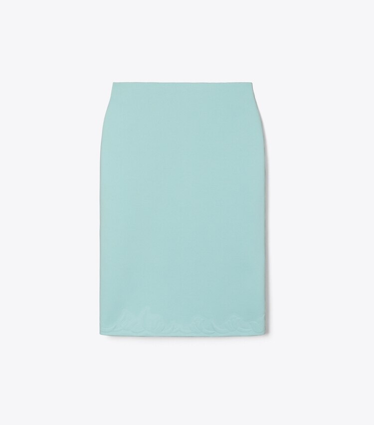 Tory Burch designer pantaloni Gonna in maglia a rilievo in Atoll Blue front