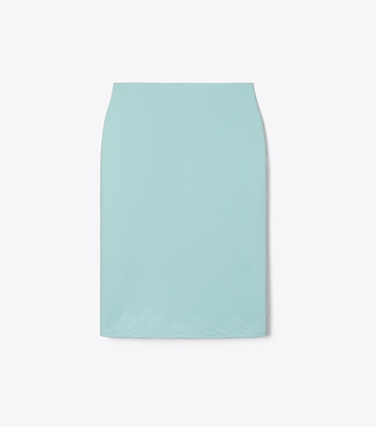 Tory Burch designer pantaloni Gonna in maglia a rilievo in Atoll Blue front
